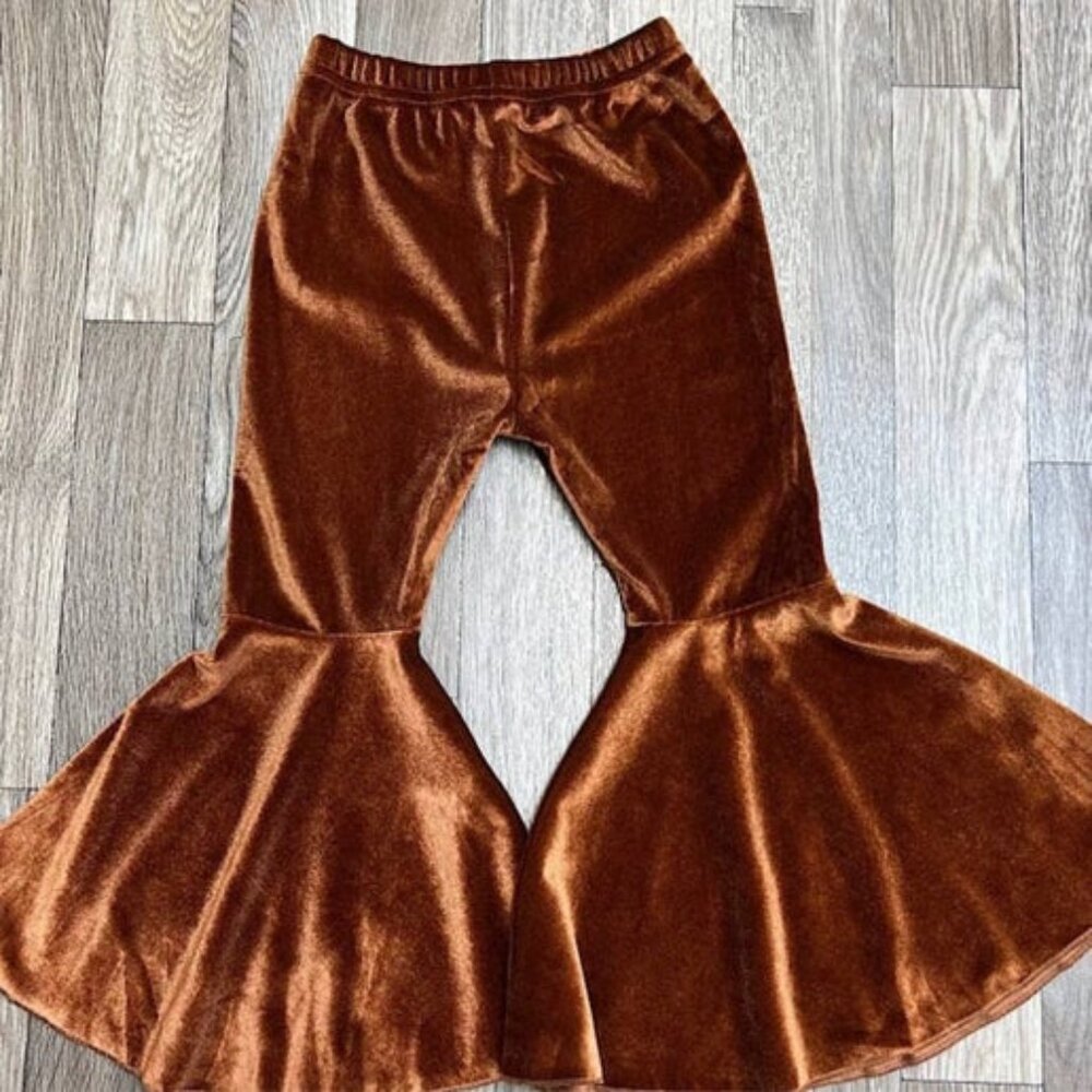 Brown Velvet Bell Bottoms